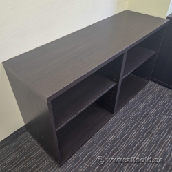 Espresso Double Wide Bookshelf Bookcase w/ Adjustable Shelves